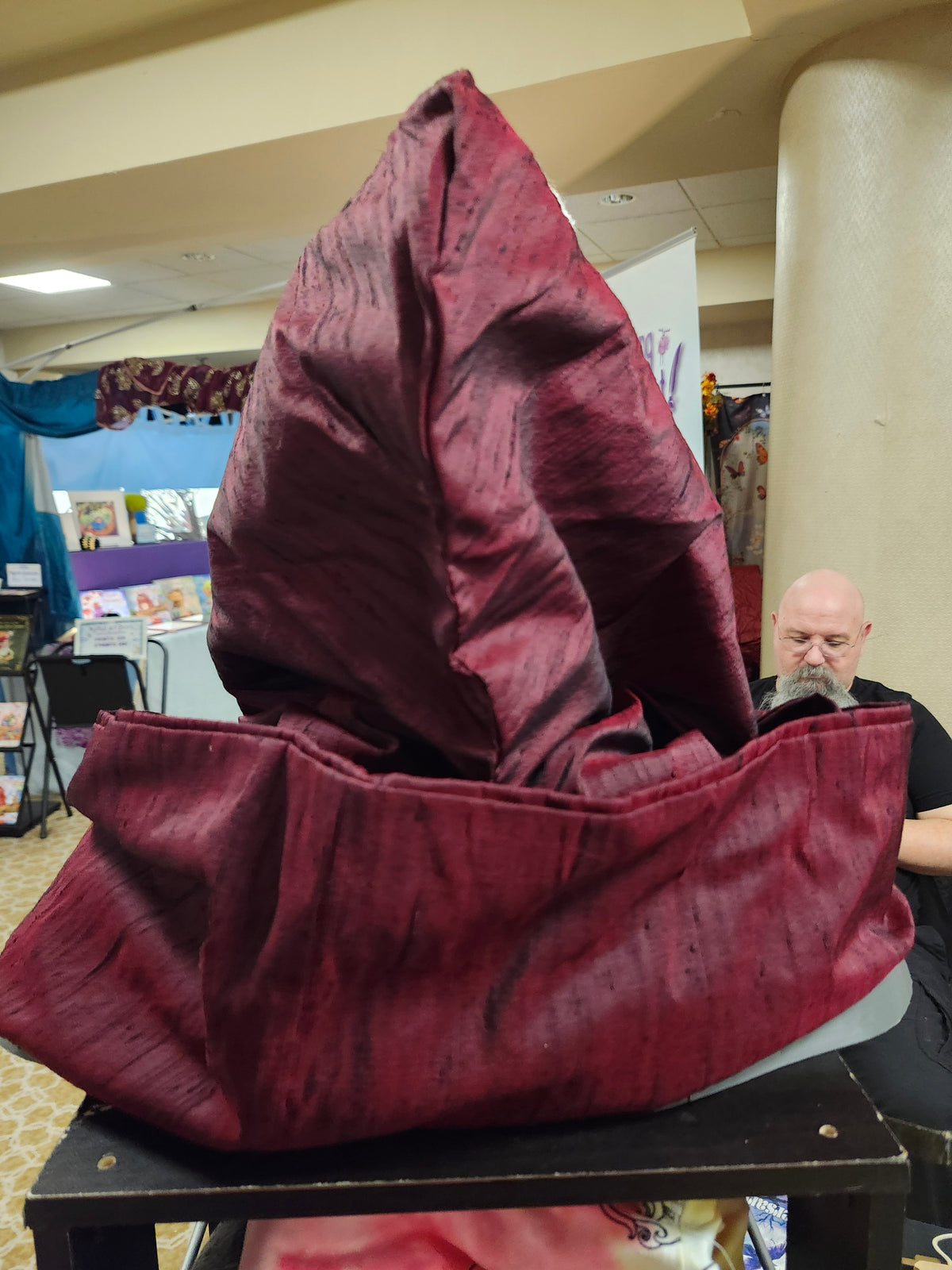 Wine Red Hooded Silk Scarf image 4